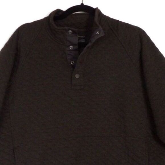 Eddie‎ Bauer Brown 1/4 Snap Quilted Pullover w/ Kangaroo Pocket | Medium - Picture 3 of 10